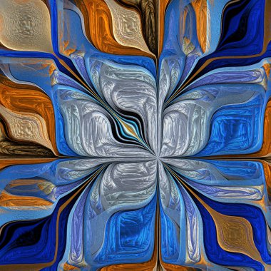 Çok renkli soyut stilize çiçek. Modern sanat. C için resim