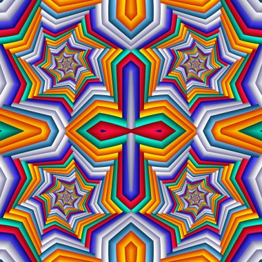 Çok renkli Seamless soyut şenlikli canlı modeli. Kiremitli etnik