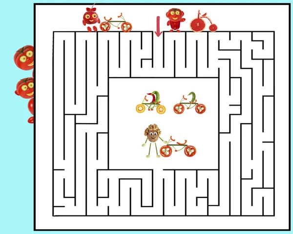 Funny maze game for Preschool Children. Illustration of logical