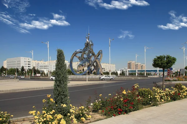 ASHGABAT, TURKMENISTAN - May 02, 2019: The monument is called "E — Stock Photo, Image