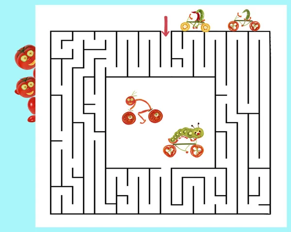 Funny maze game for Preschool Children. Illustration of logical — Stock Photo, Image