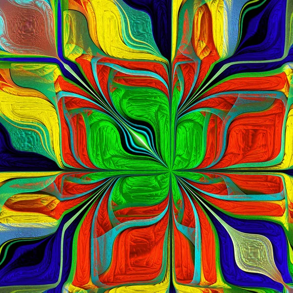 多色の抽象的な様式化された花。現代美術c のアートワーク — ストック写真