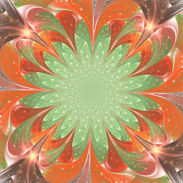 Bela flor fractal em estilo vitral. Você pode. — Fotografia de Stock