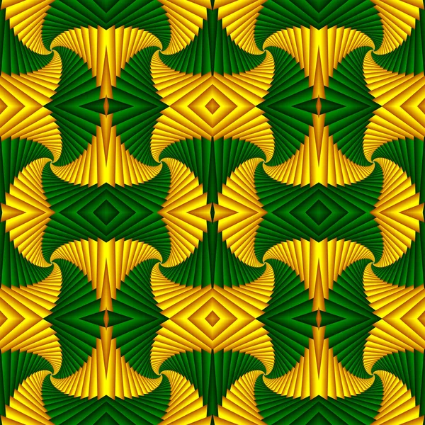 Inconsútil remolino patrón festivo abstracto, amarillo, verde. Azulejos pa —  Fotos de Stock