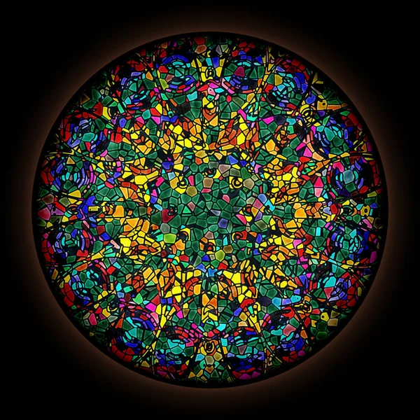 Patrón colorido en estilo de vidriera gótica con ro — Foto de Stock