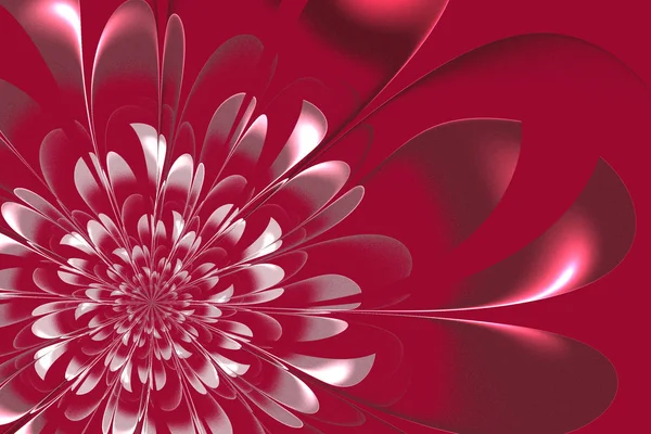 Bela flor rosa em design fractal. Obra de arte para creative de — Fotografia de Stock