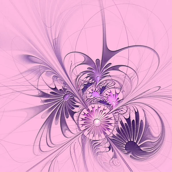 Flower background in fractal design with embossed effect. Artwor — Stock Photo, Image