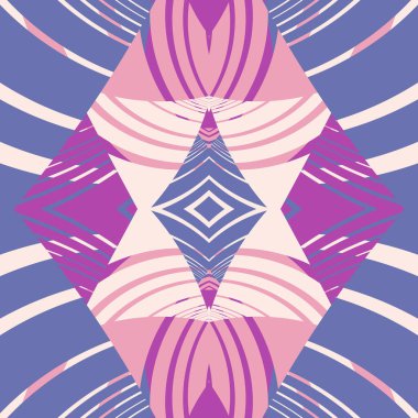 Soyut düz geometrik ve eğri renkli desen. Retro tarzı. Web sayfası, tebrik kartı ve poster tasarımı için şablon.