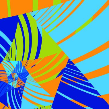 Soyut düz geometrik ve eğri çok renkli arkaplan. Retro tarzı. Web sayfası, tebrik kartı ve poster tasarımı için şablon.