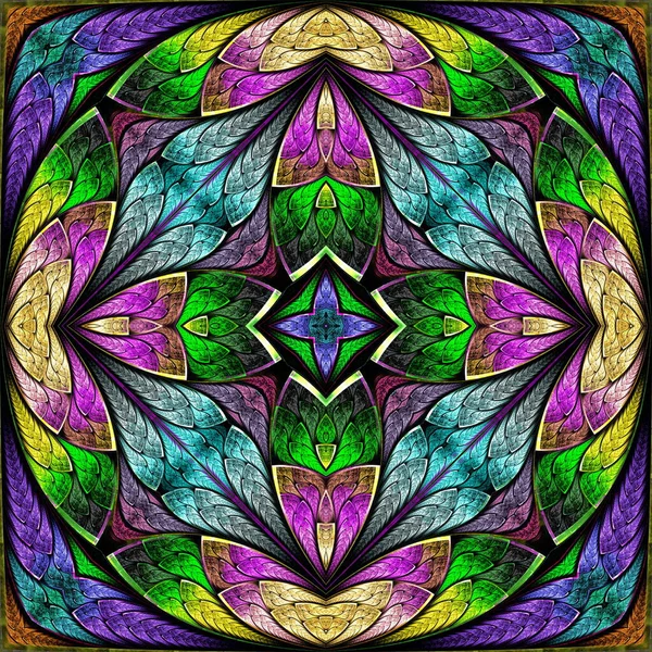 Renkli çiçek desenleri, vitray şeklinde. Davetiyeler, defter kapakları, telefon kılıfları, kartpostallar, duvar kağıtları gibi şeyler için kullanabilirsiniz. Yaratıcı tasarım için sanat.