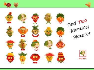 Aynı Fotoğrafı Bulmanın Çizgi Filmi. Okul Öncesi Çocuklar için Eğitim Oyunu.