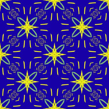 Kusursuz soyut geometrik çiçek deseni. Moda tasarımı ve ev dekorasyonu için harika. Duvar halısı, battaniye, yatak örtüsü, kumaş, seramik fayanslar, duvar kağıtları için süs..