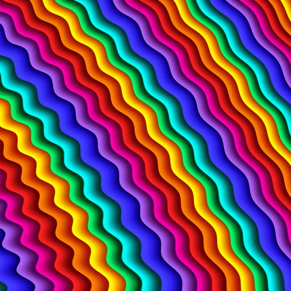 Bright Rainbow Wavy Abstract Background Artwork Creative Design Art — Stock Photo, Image