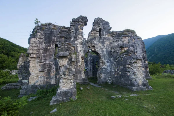 ruins of an ancient castle on the way to lake Ritsa Abkhazia
