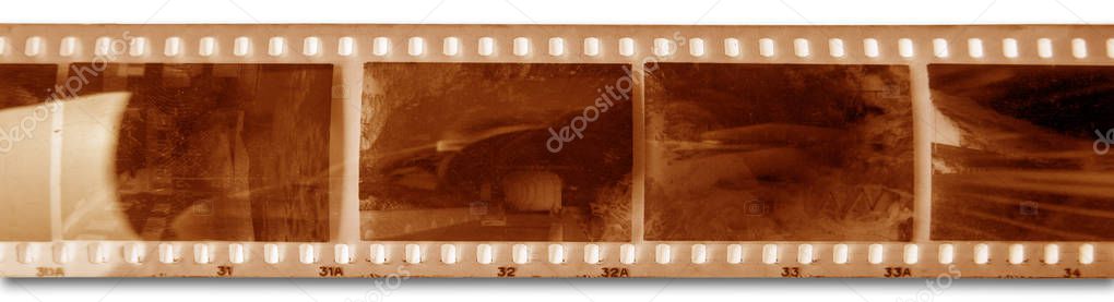 an Isolated frame of old photographic film