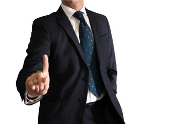 bir işadamı bir sanal ekran dokunur