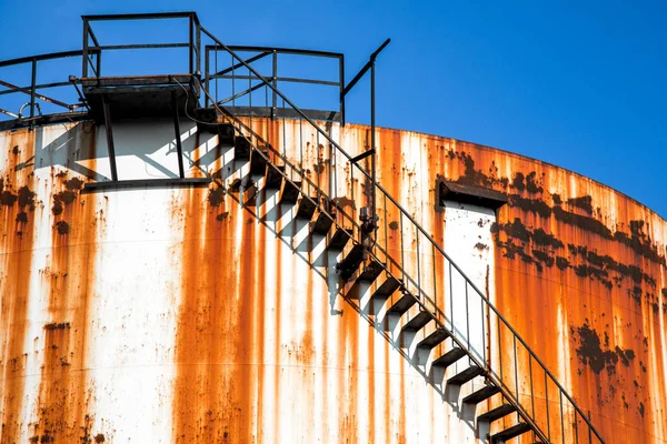 Silos Métalliques Une Usine Chimique — Photo