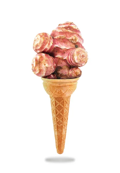 エルサレムからアーティ チョーク風味おいしいアイス クリーム コーン — ストック写真