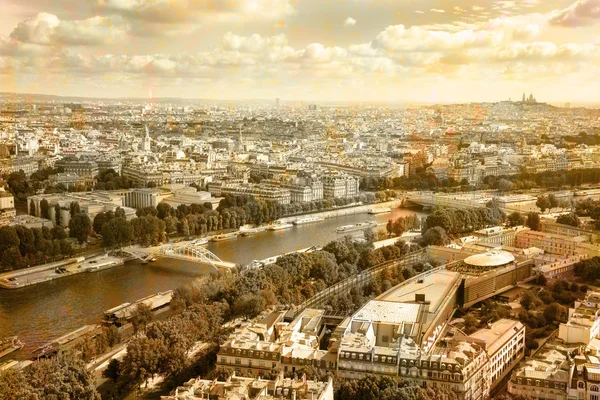 Una Vista Panorámica París Desde Torre Eiffel —  Fotos de Stock