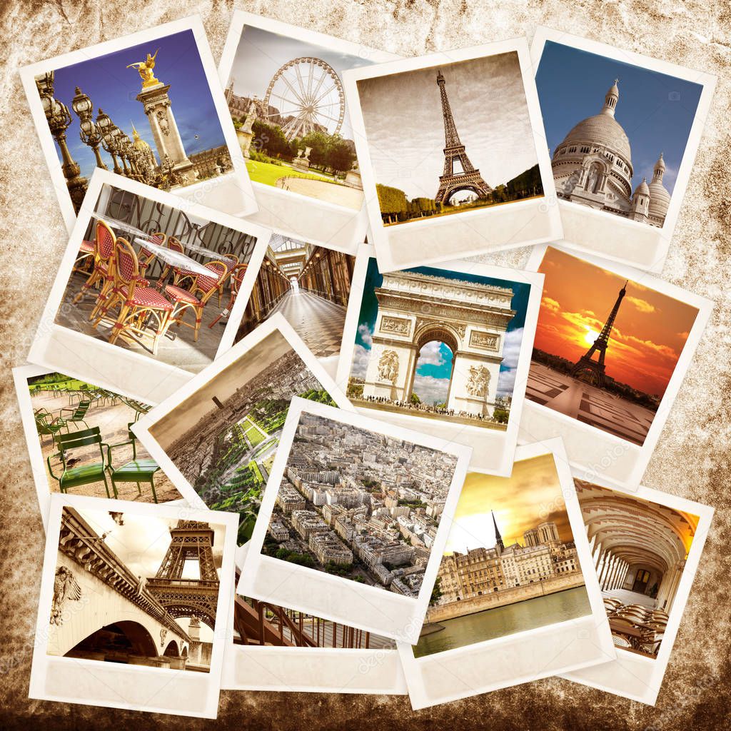 a collage of images of Paris