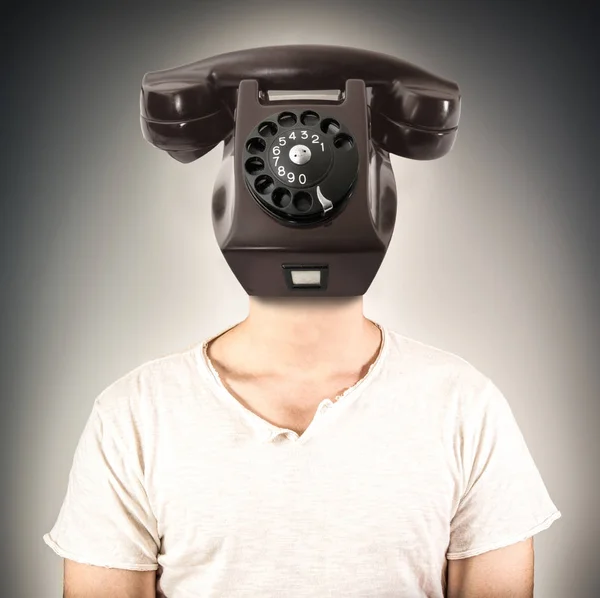 a Person with a phone in place of head