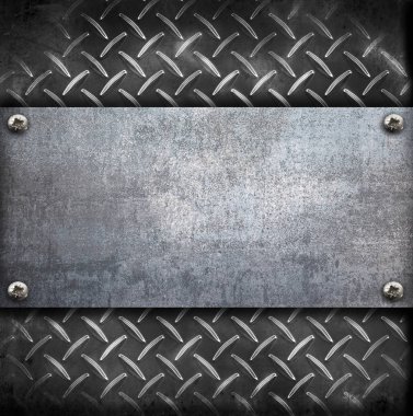 bir vintage arka plan üzerinde endüstriyel metal plaka