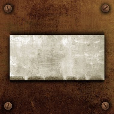 bir vintage arka plan üzerinde endüstriyel metal plaka