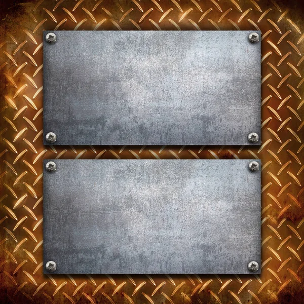 ヴィンテージの背景に工業用金属板 — ストック写真
