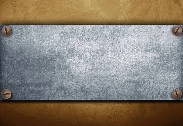Industrial metal plate on a vintage background — Stock Photo, Image