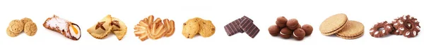 Cookies collage on white background — Stock Photo, Image