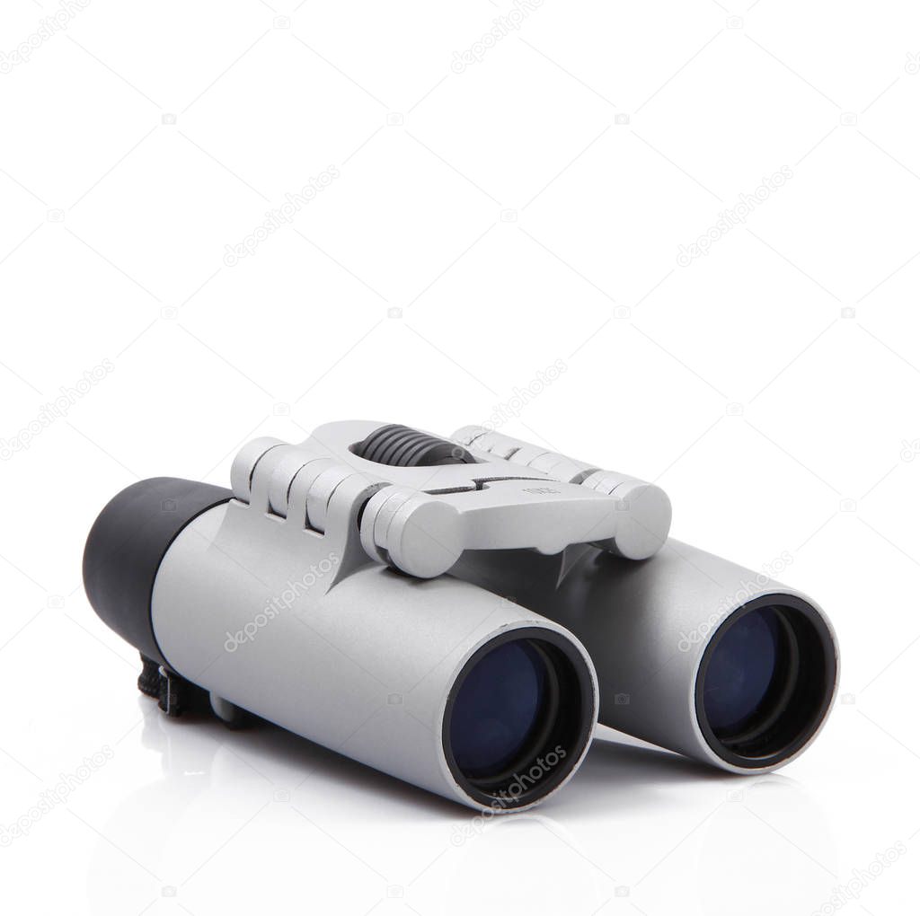 modern binoculars on white background