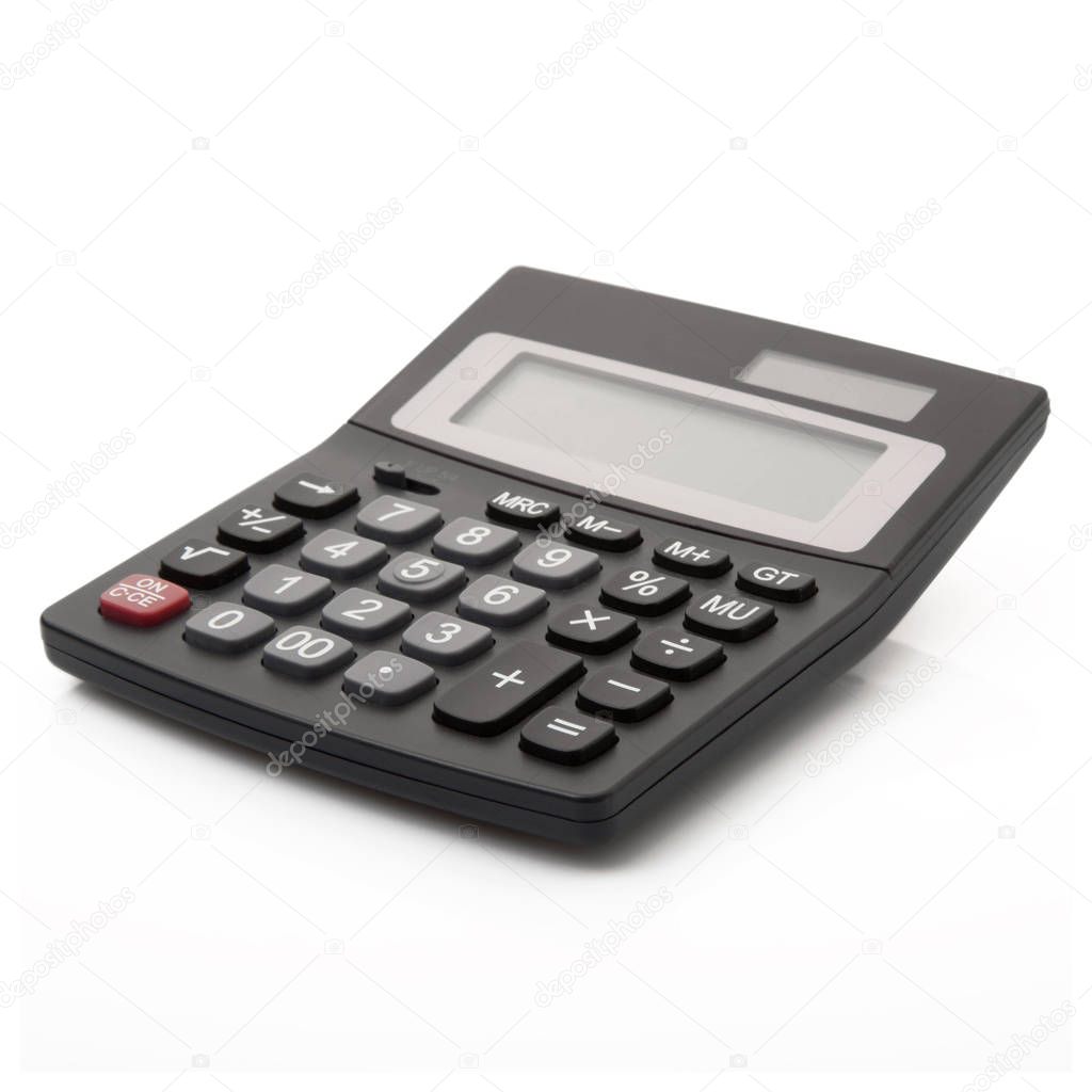 digital calculator on white background