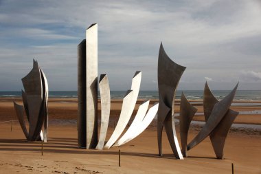 Omaha Sahili 2. Dünya Savaşı 'nın Normandiya İstilası Anıtı