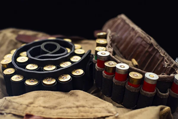 Munições Caça Bandolier Couro — Fotografia de Stock