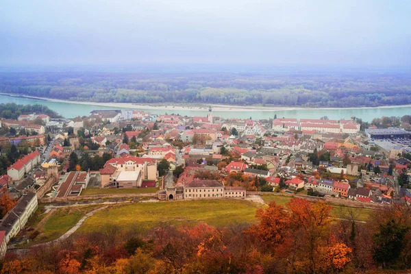 View of the city of Highburg on the Danube from the top. Austria, Europe. City of Highburg on the Danube.