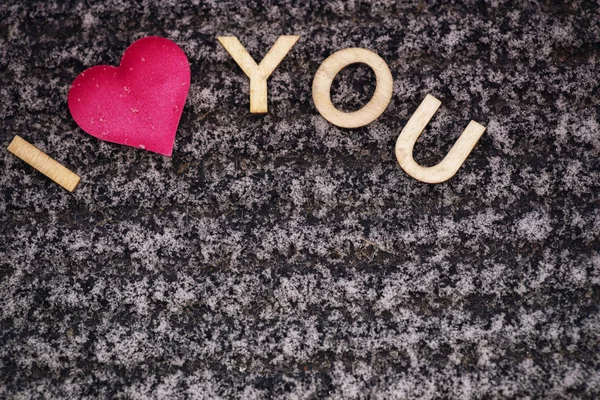 Valentinstag Herz Rosa Schnee Mit Den Buchstaben Süß Valentinstag Weicher — Stockfoto