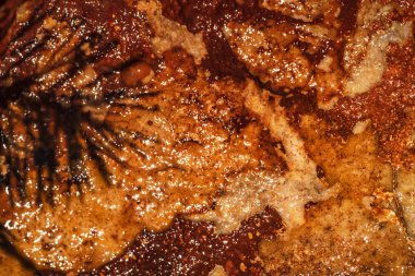 Doğal taş kahverengi renk, doğal taş duvardan bir parça. Doğal taş arka plan. Taş dokusu.