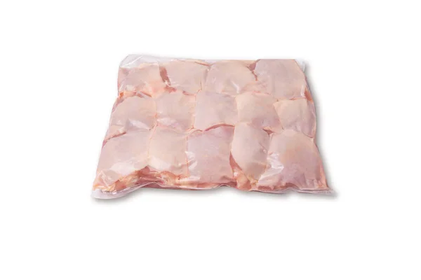 Vákuum Csomagolás Csirkelábak Piros Pácban Műanyag Csomagolásban Szupermarketek Számára Friss — Stock Fotó