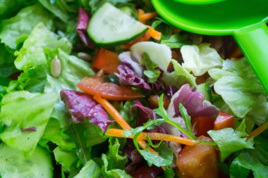 Sağlıklı Vejetaryen yiyecekler için farklı sebze taze karışık salata