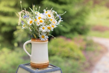 Yaz ortasında Letonya: kutlama Ligo içinde Haziran dekorasyon ev alan çiçek buketi ile