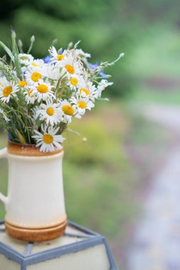 Yaz ortasında Letonya: kutlama Ligo içinde Haziran dekorasyon ev alan çiçek buketi ile