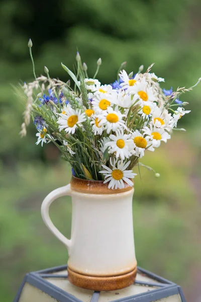 Yaz ortasında Letonya: kutlama Ligo içinde Haziran dekorasyon ev alan çiçek buketi ile