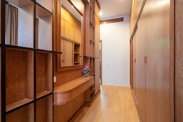 wooden built in wardrobe in the house