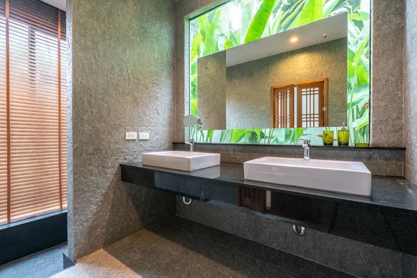 Salle de bain de luxe avec lavabo, toilettes dans la maison ou la maison — Photo