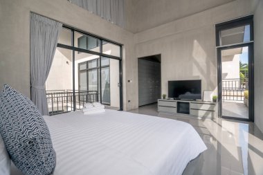 çatı evin yatak odasında ev iç tasarım