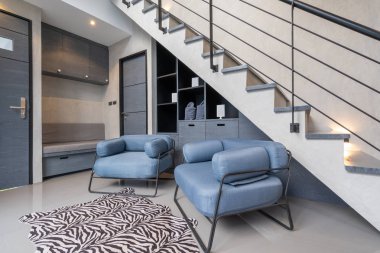 merdiven ile ev iç tasarım loft tarzı