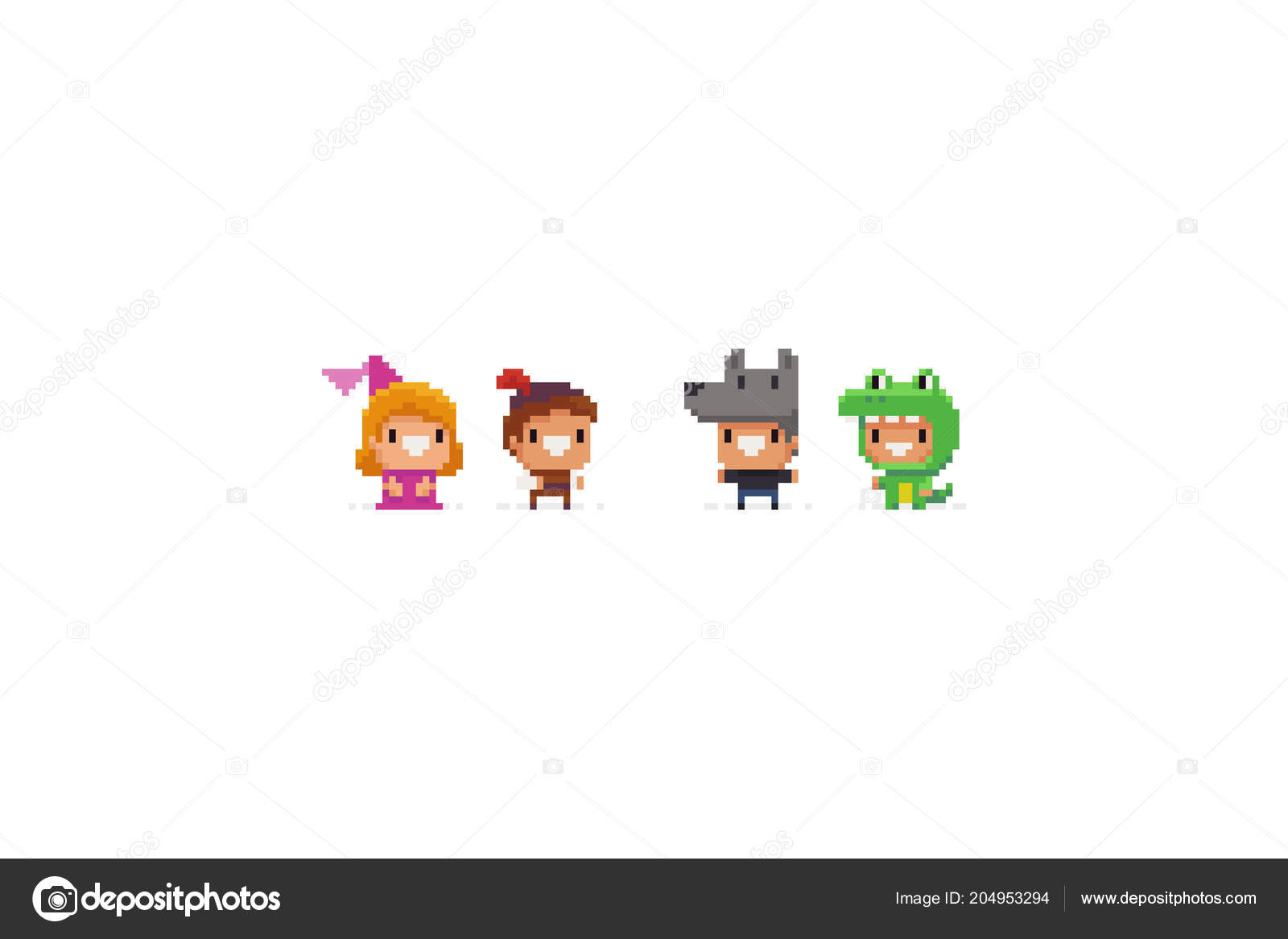 Mascote De Arte Em Pixel De Jogos De Desenho De Robôs Fofos