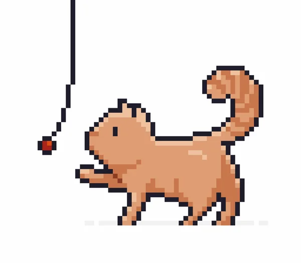 Pixel art cat — Stock Vector