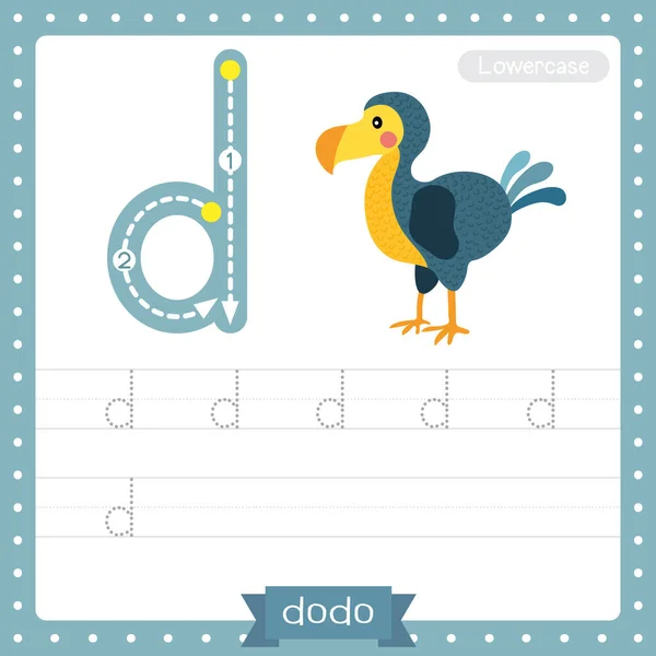 Letter Lowercase Cute Children Colorful Zoo Animals Abc Alphabet Tracing — стоковый вектор