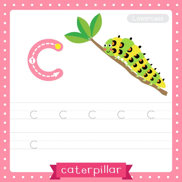 Letter Lowercase Cute Children Colorful Zoo Animals Abc Alphabet Tracing — стоковый вектор